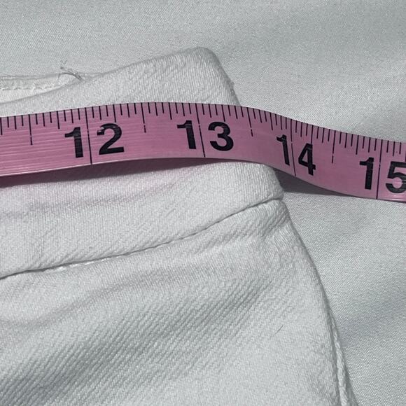 Good American Women’s 4/27 Good Straight White Jeans Raw Hem High Rise Stretch - Picture 5 of 10